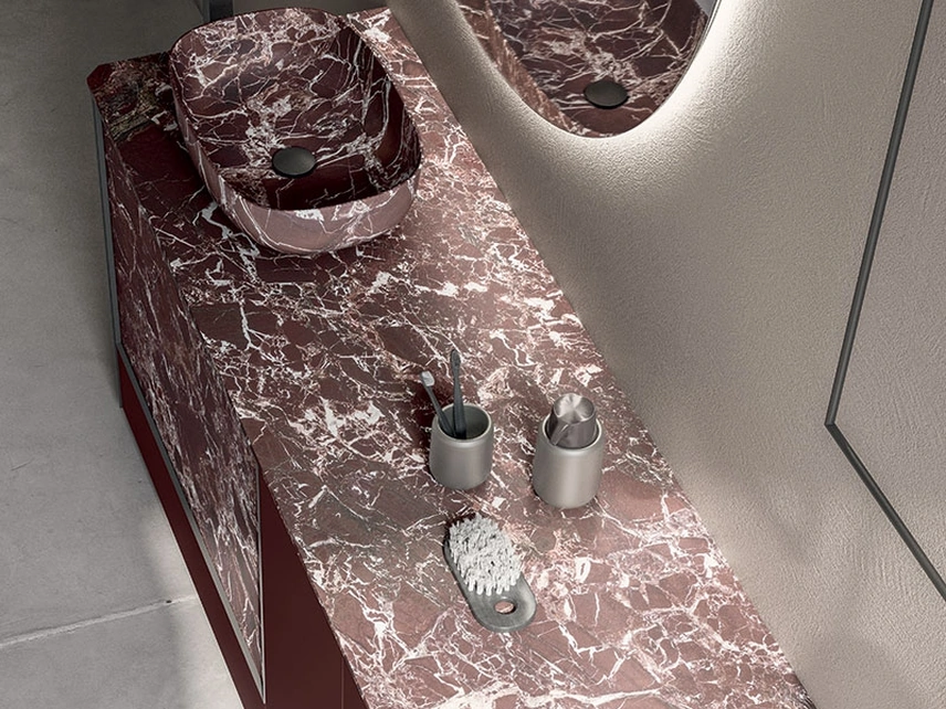 Mobile da Bagno Honey 01 in laccato e resina di Cerasa