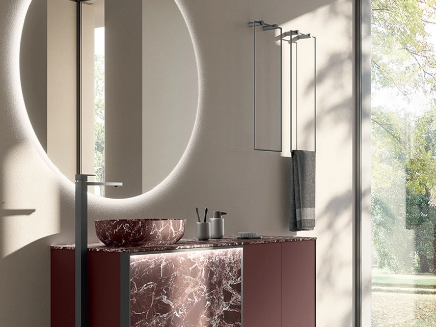 Mobile da Bagno Honey 01 in laccato e resina di Cerasa