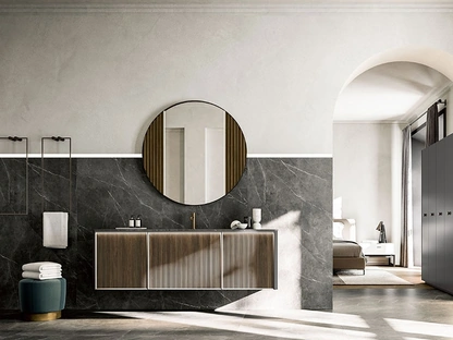 Mobile da Bagno sospeso Honey 03 in Noce Canaletto di Cerasa