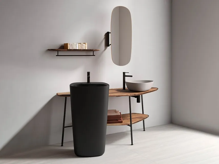 Mobile da Bagno a terra Plural in melaminico effetto legno di Rovere di Vitra bagno