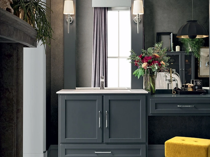 Mobile da Bagno York 02 in laccato Fumo di Londra di Cerasa