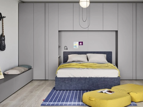 Cameretta a ponte con letto matrimoniale Arial di Nidi