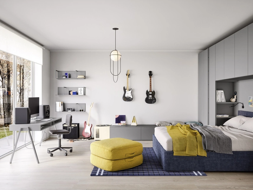 Cameretta a ponte con letto matrimoniale Arial di Nidi