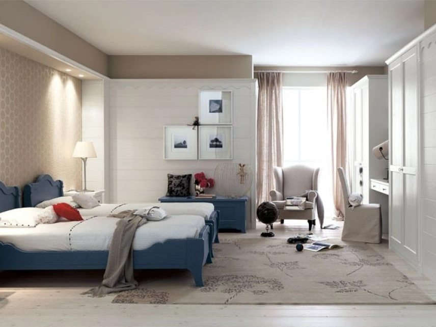 Cameretta componibile N14 Nuovo Mondo in legno laccato di Scandola