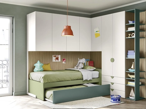 Cameretta a Ponte con Letti Estraibili di Nidi