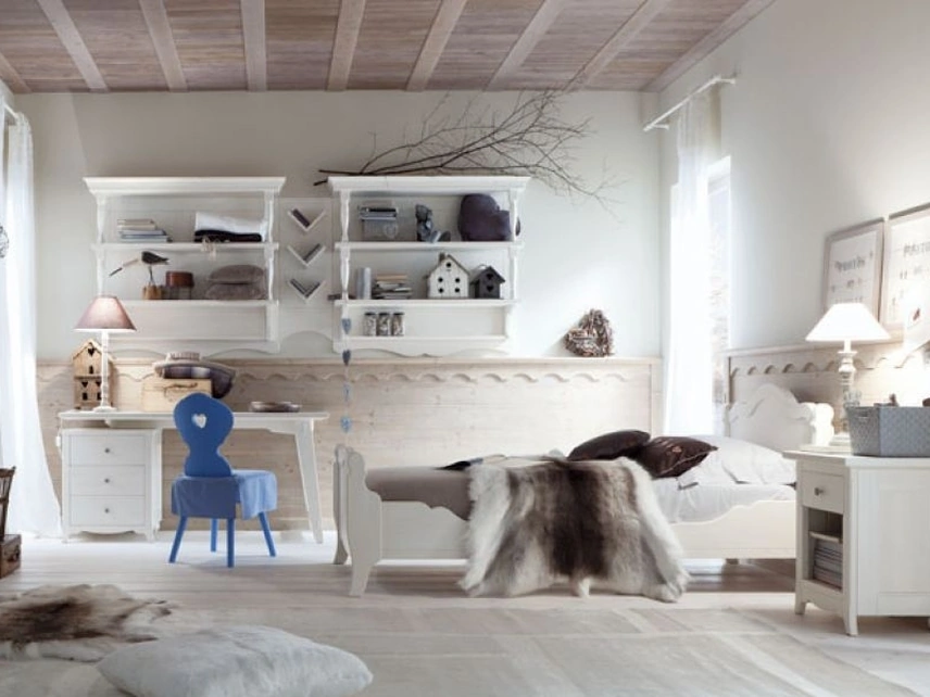 Cameretta stile Country in legno massello di Abete T05 Tabià di Scandola