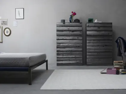 Cassettiere Notte Box finitura Legno Abete Canna di Fucile di Capo d'Opera