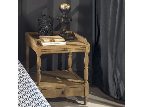 Comodino Joroy realizzato in legno massello di Rovere naturale spazzolato di Dialma Brown
