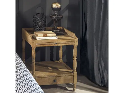 Comodino Joroy realizzato in legno massello di Rovere naturale spazzolato di Dialma Brown