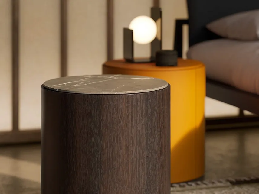 Comodino Top in rovere termotrattato di Lema