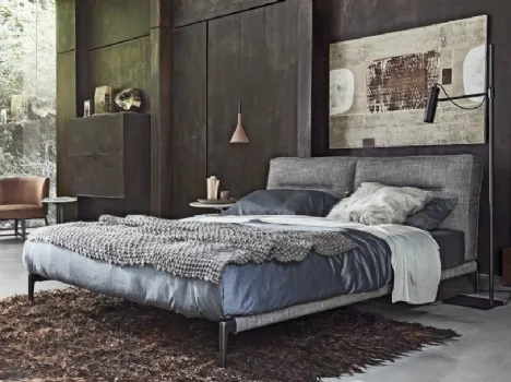 Letto in tessuto con testiera imbottita Adda di Flexform