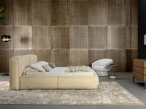 Letto Fluff in pelle di Bonaldo