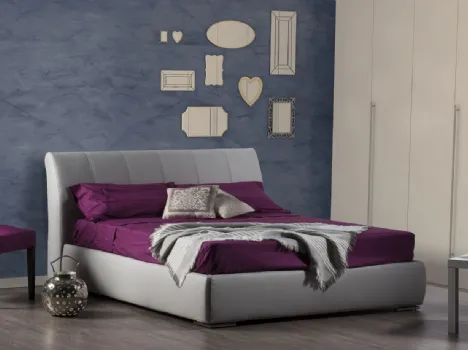 Letto Maxime struttura legno imbottito e rivestito ecopelle compresa rete di Bedding
