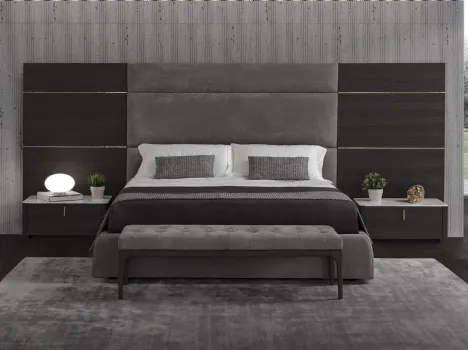 Letto con pannelli in rovere Nuage di Conte