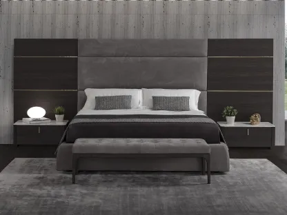 Letto con pannelli in rovere Nuage di Conte