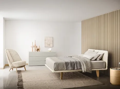 Letto in tessuto con testiera Filo di Pianca
