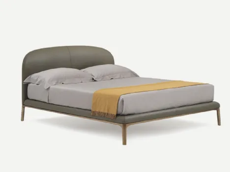 Letto in pelle con testiera imbottita Rada di Pianca