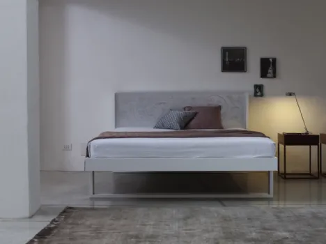 Letto Romance testiera decorata 3D 400 finitura foglia d'argento di Capo d'Opera