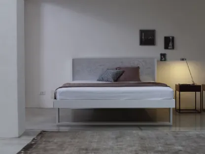 Letto Romance testiera decorata 3D 400 finitura foglia d'argento di Capo d'Opera