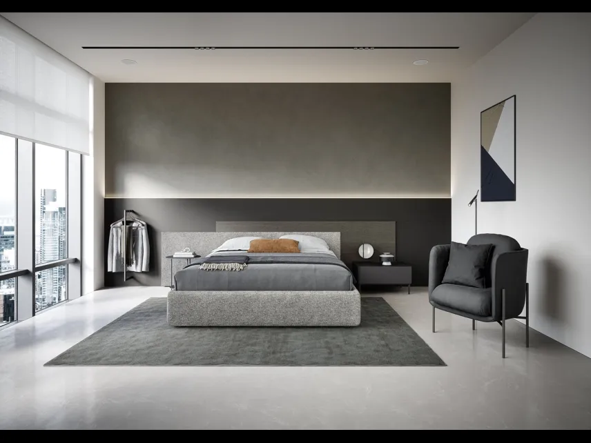 Letto Testiera Time con contenitore di Novamobili