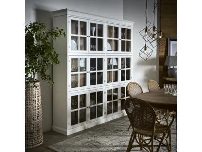 Libreria a muro Amalfi in legno laccato Bianco di Dialma Brown