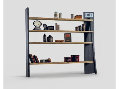 Libreria DB003743 legno vecchio laccato e piani finitura naturale di Dialma Brown