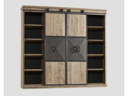 Libreria DB006371 legno vecchio interni laccati Lavagna rifiniture metallo di Dialma Brown