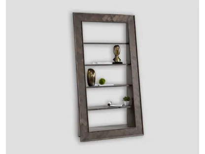 Libreria DB006712 inclinata frontale patchwork in legno di Dialma Brown