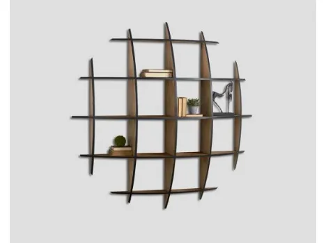 Libreria DB006716 sospesa legno vecchio finitura Old Pine profili Lavagna di Dialma Brown