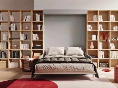 Libreria divisoria con finitura effetto legno Start Bifacciale di Clever