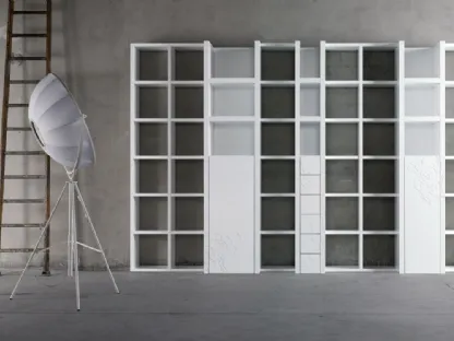 Libreria The Only One finitura 3d Fleur laccato opaco su misura di Capo d'Opera