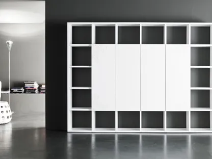 Libreria The Only One finitura Stencil Corner laccato opaco con ante battenti di Capo d'Opera