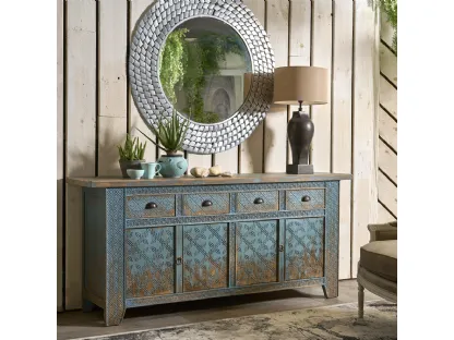 Madia Chianciano realizzata in legno di Old Pine, finitura Brocantage di Dialma Brown