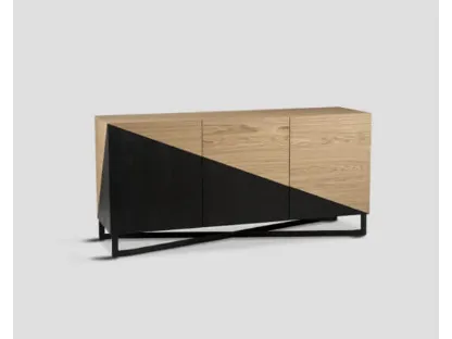 Madia DB006309 rovere chiaro con inserti laccati finitura nero di Dialma Brown
