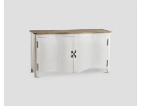 Madia DB006458 sagomata legno laccato bianco top rovere naturale di Dialma Brown