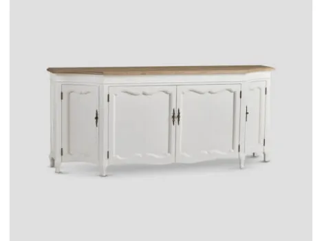 Madia DB006460 legno laccato bianco top rovere naturale forma scantonata di Dialma Brown