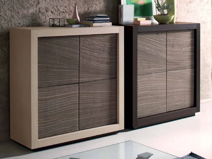 Madia Picasso in Rovere P2 con ante in Pietra Rivergrey di Riflessi