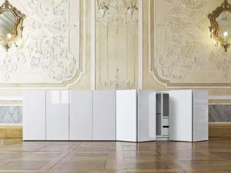Madia Zurich finitura Laccato Lucido con cassettiera interna di Capo d'Opera