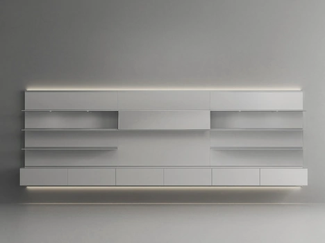 Parete Attrezzata Abacus Grigio Chiaro di Rimadesio