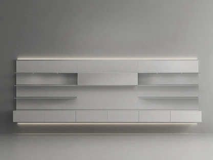 Parete Attrezzata Abacus Grigio Chiaro di Rimadesio