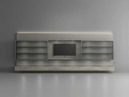 Parete Attrezzata Abacus Platino di Rimadesio