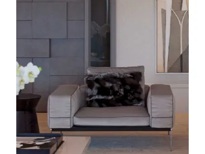 Poltrona Lifesteel in tessuto con gambe in metallo di Flexform