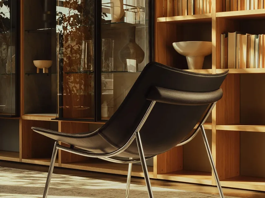 Poltrona in pelle Omega di Lema