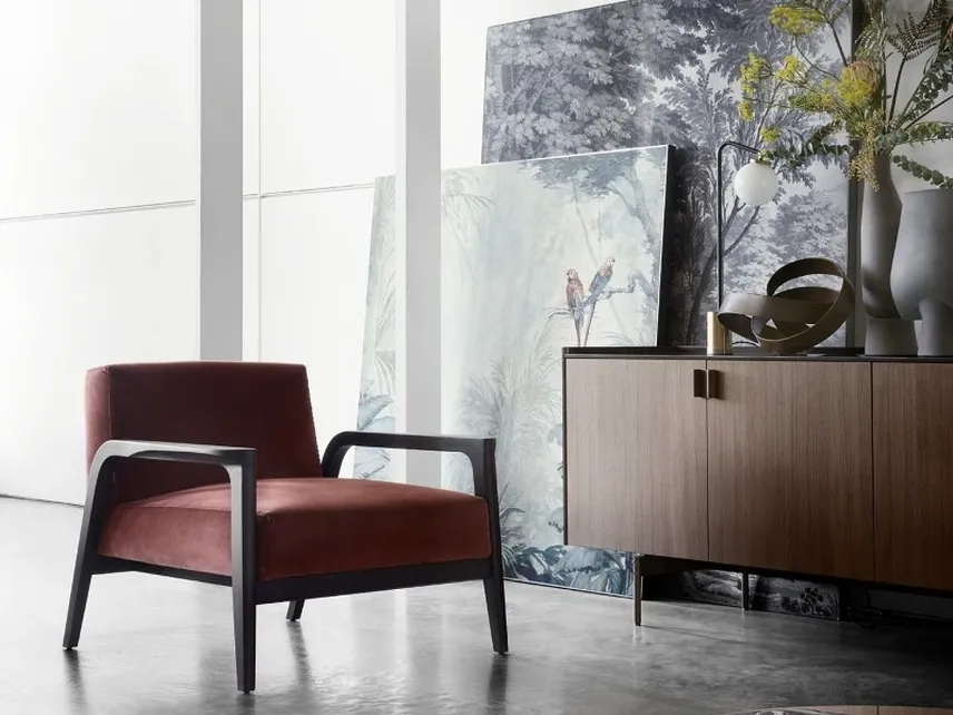 Poltrona in tessuto Tarsia di Lema