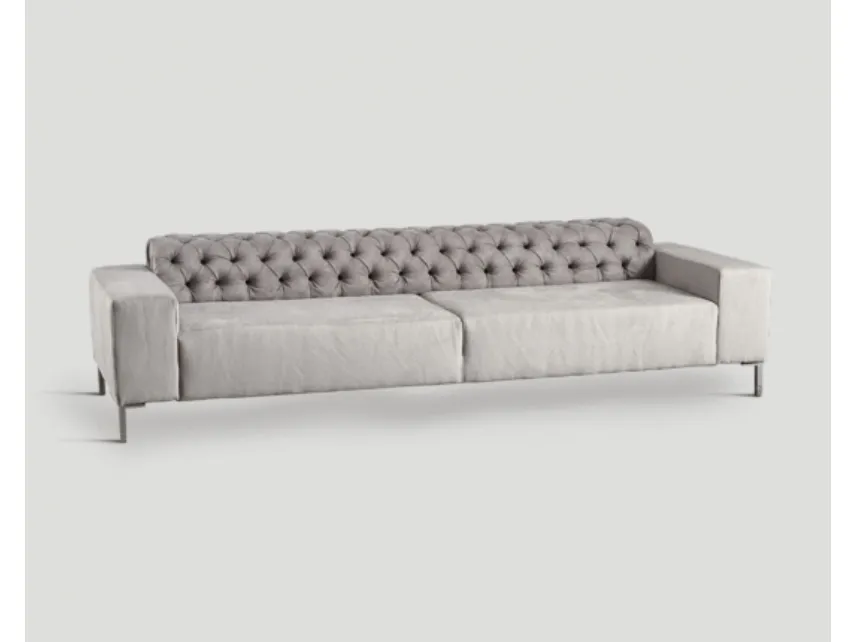 Divano DB004790 4 posti bianco e grigio di Dialma Brown