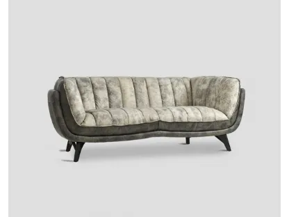 Divano DB005664 3 posti rivestito pelle Quarzo di Dialma Brown