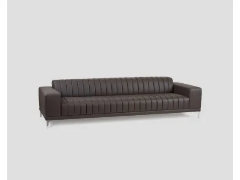 Divano DB006403 4 posti rivestito ecopelle piedi metallo di Dialma Brown