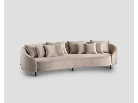 Divano DB006520 4 posti sagomato rivestito velluto di Dialma Brown
