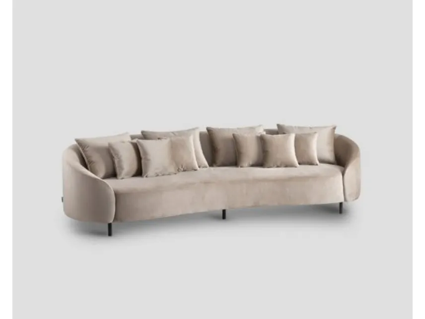 Divano DB006520 4 posti sagomato rivestito velluto di Dialma Brown