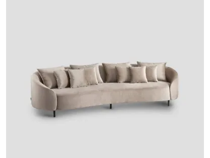 Divano DB006520 4 posti sagomato rivestito velluto di Dialma Brown